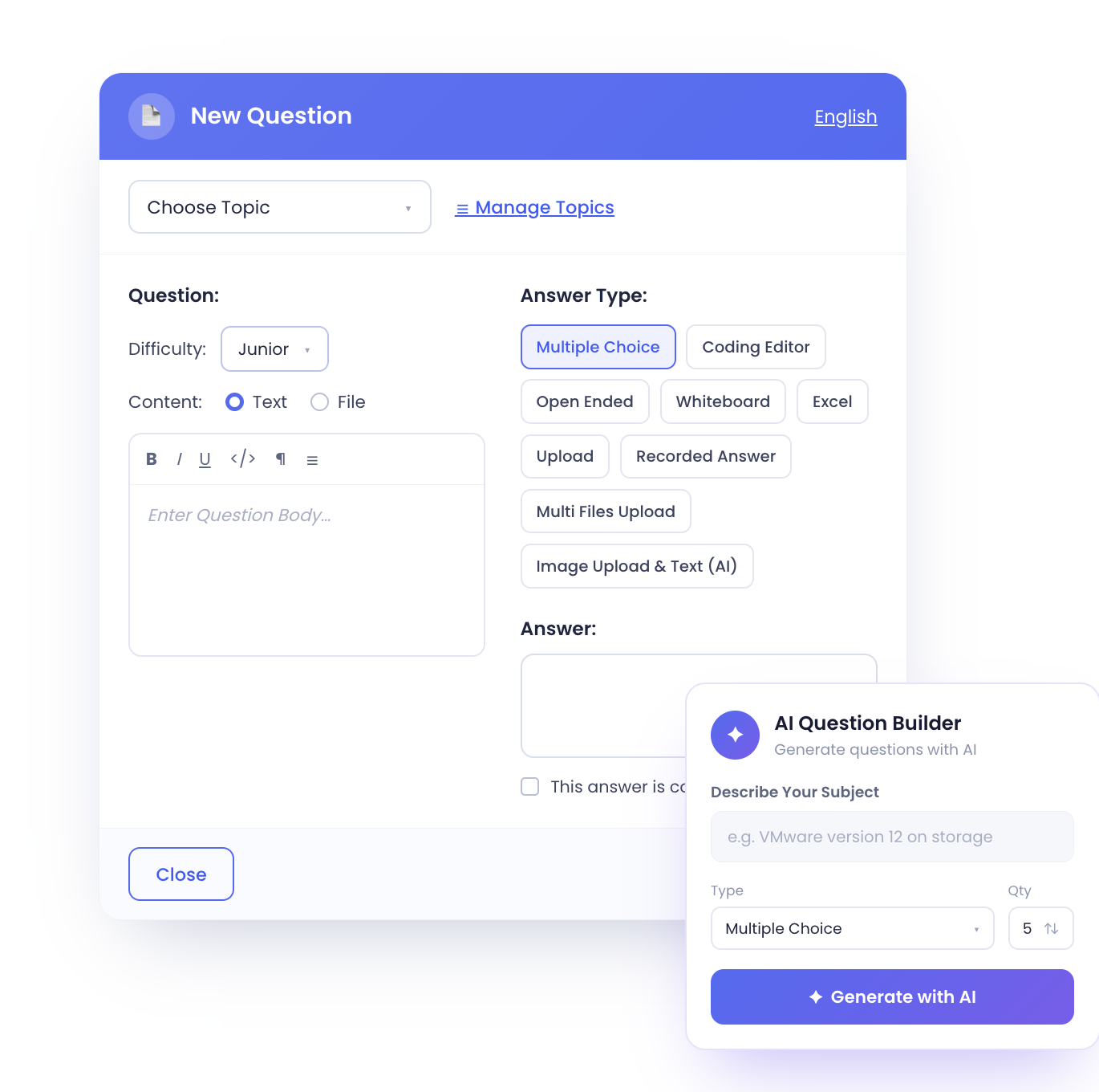 AI Question Builder
